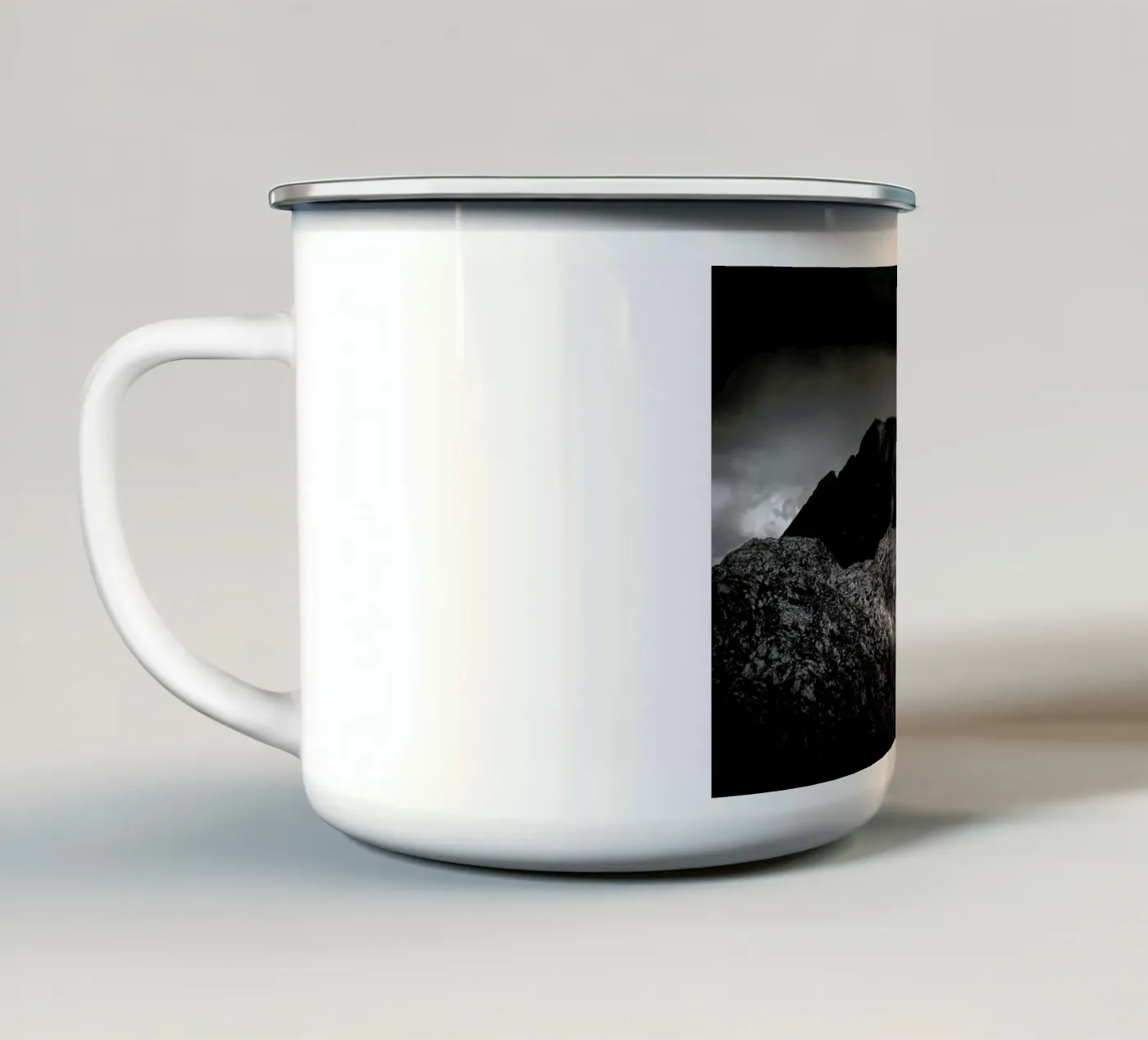 Rays enamel mug by Dustin Janko