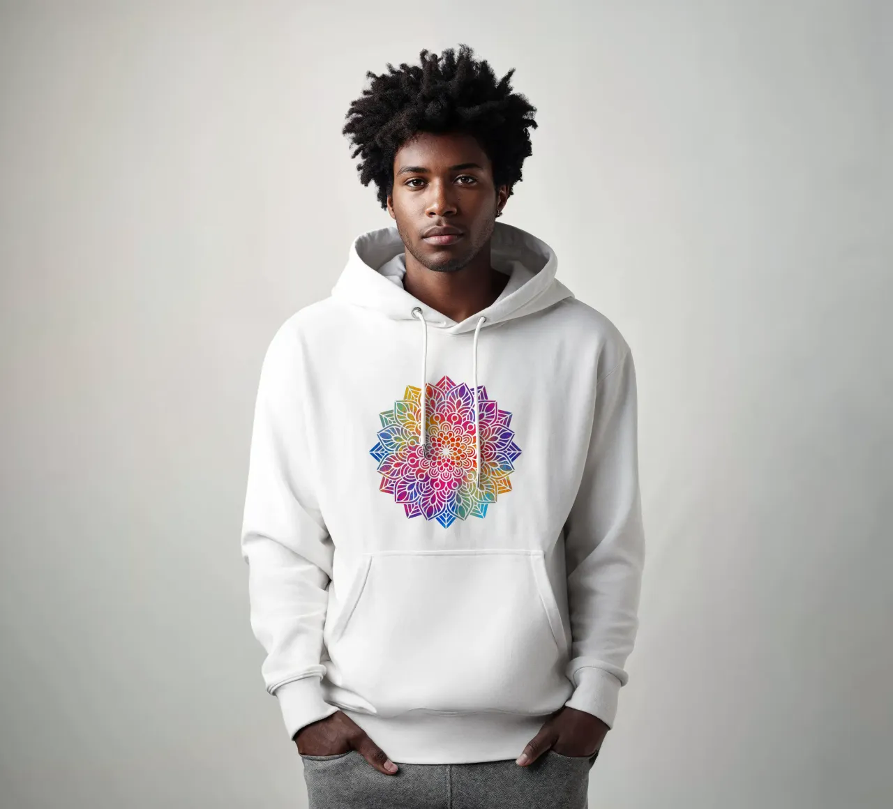 Mandala arcobaleno felpa con cappuccio da Spiritual Touch