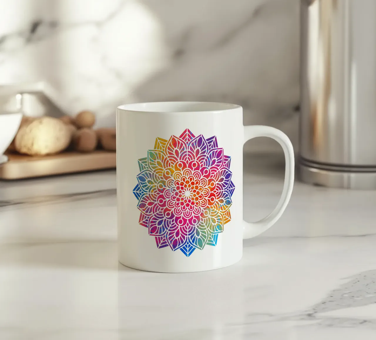 Mandala arcobaleno tazza in ceramica da Spiritual Touch