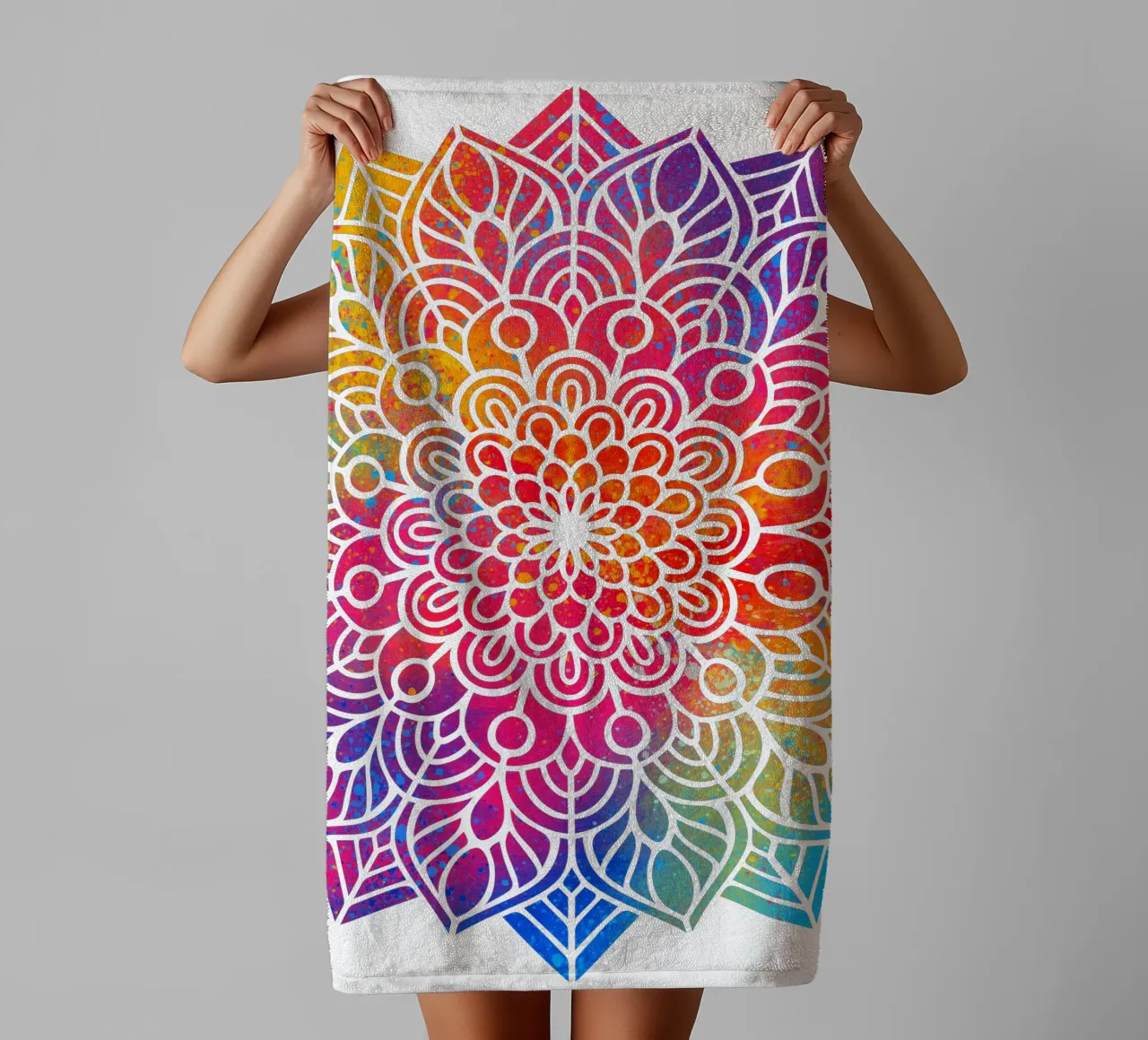 Mandala arcobaleno asciugamano da bagno da Spiritual Touch