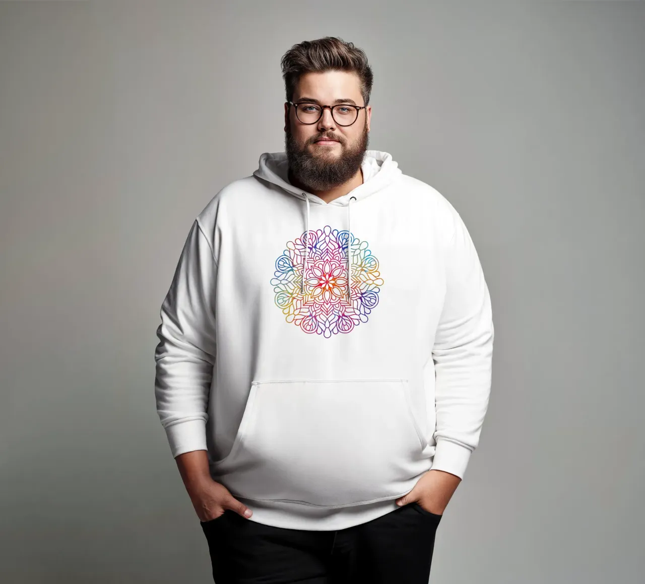 Mandala arcobaleno felpa con cappuccio da Spiritual Touch