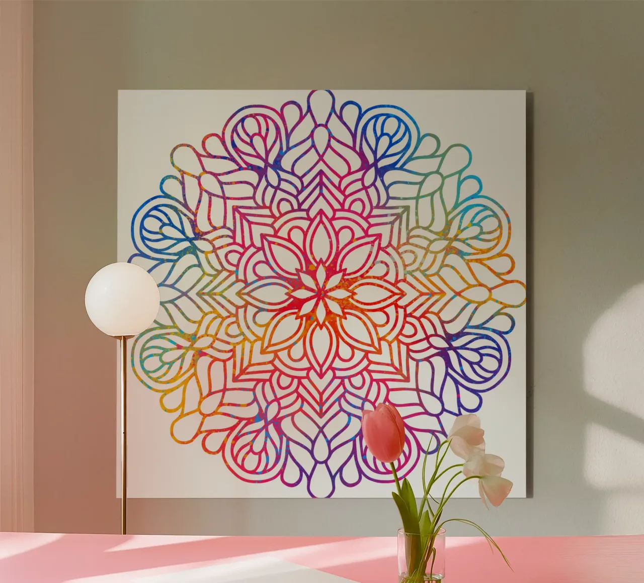 Rainbow Mandala alu-dibond by Spiritual Touch
