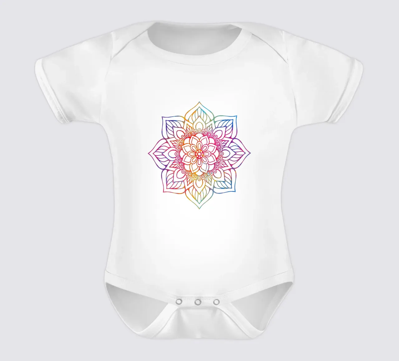 Mandala arcobaleno body neonato maniche corte da Spiritual Touch