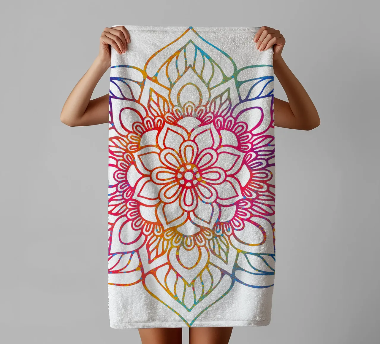 Mandala arcobaleno asciugamano da bagno da Spiritual Touch