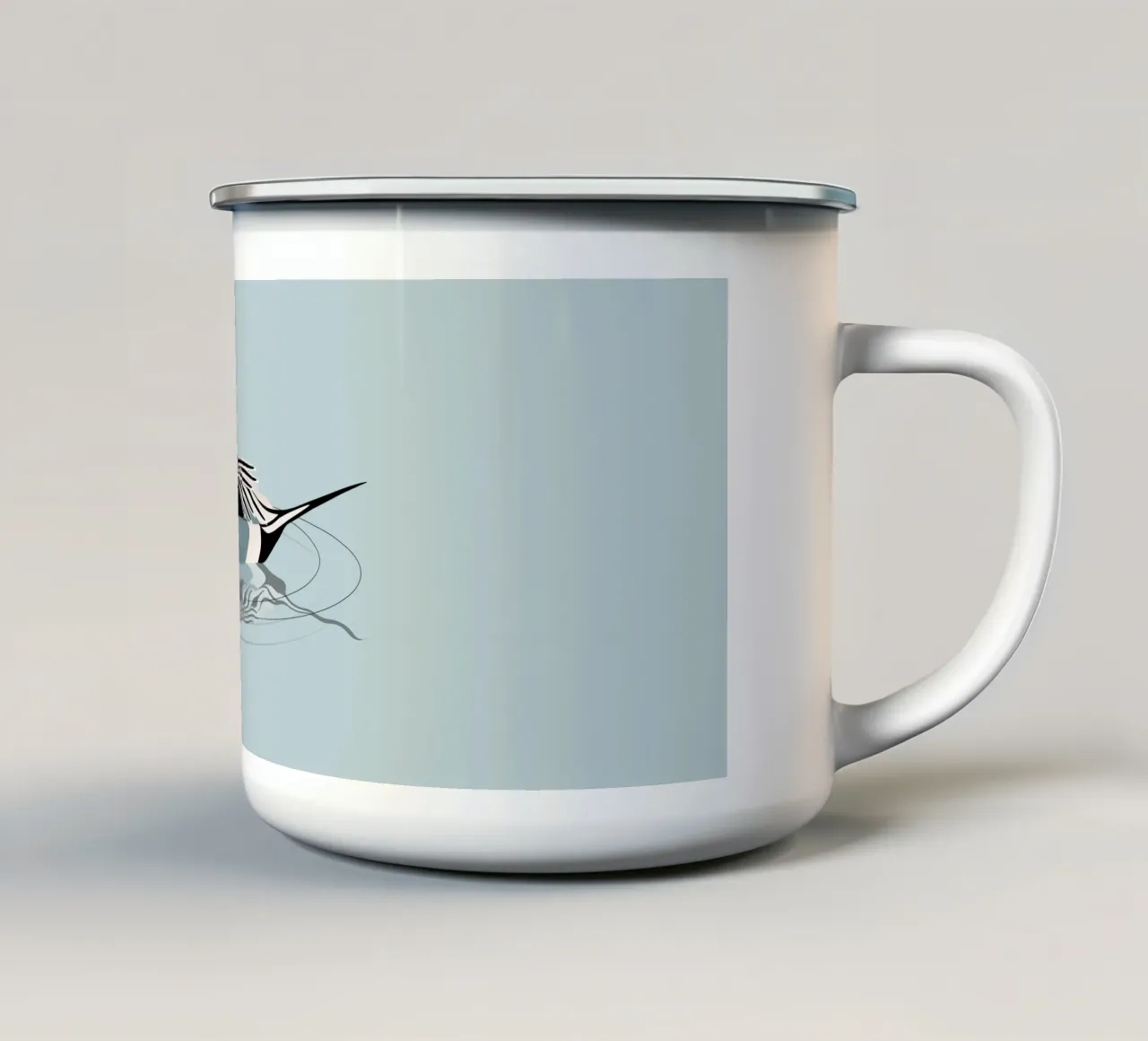 Illustrazione di un'anatra codina settentrionale tazza in smalto da BwiseLizzy