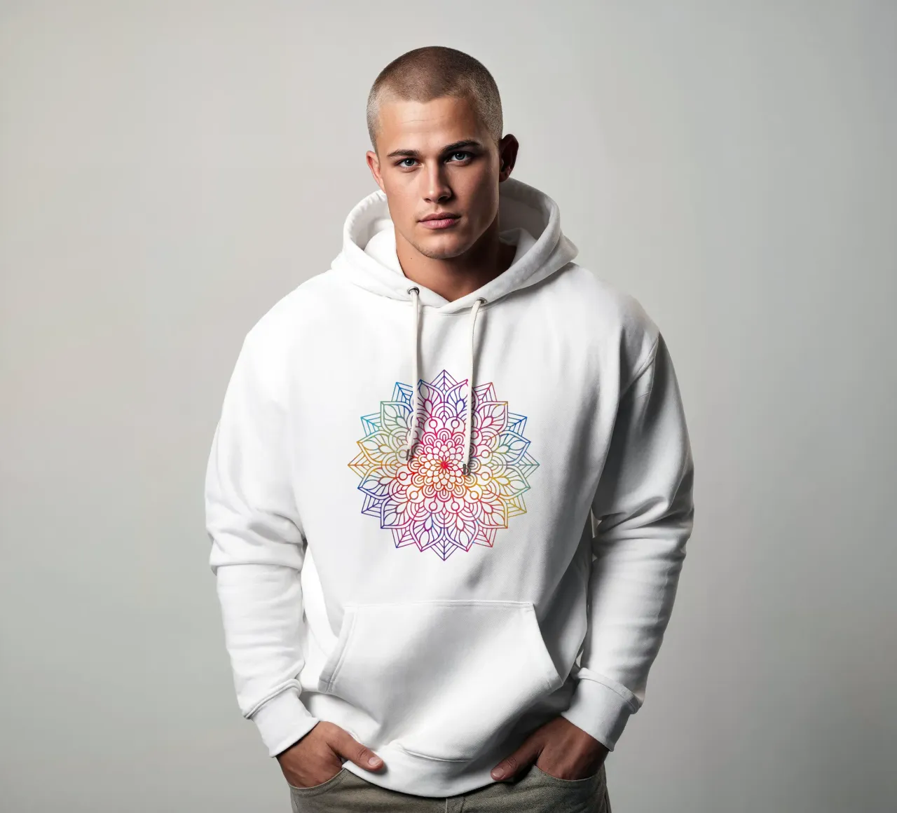 Mandala arcobaleno felpa con cappuccio da Spiritual Touch