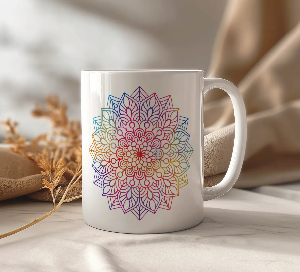 Mandala arcobaleno tazza in ceramica da Spiritual Touch