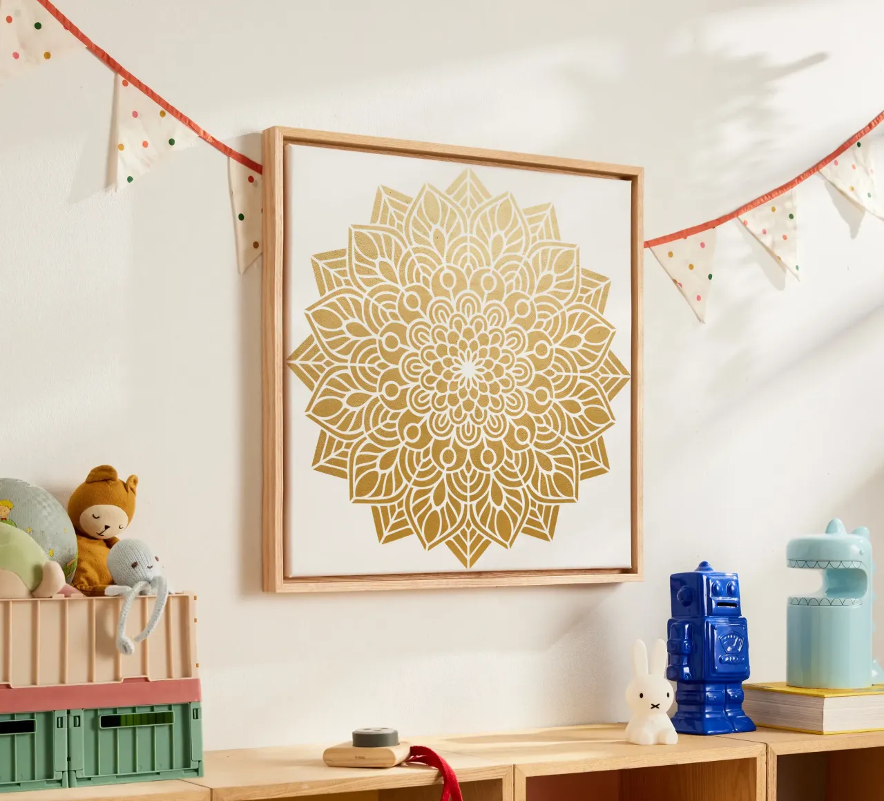 Mandala d'oro tela con Cornice a cassetta da Spiritual Touch