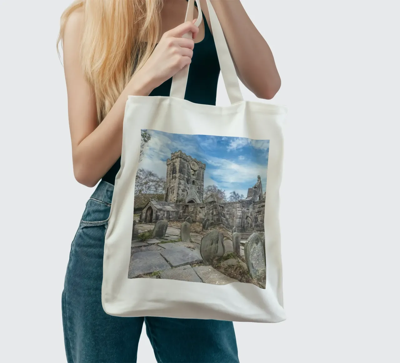 Chiesa di Heptonstall borsa in juta da Dave Hare Photography