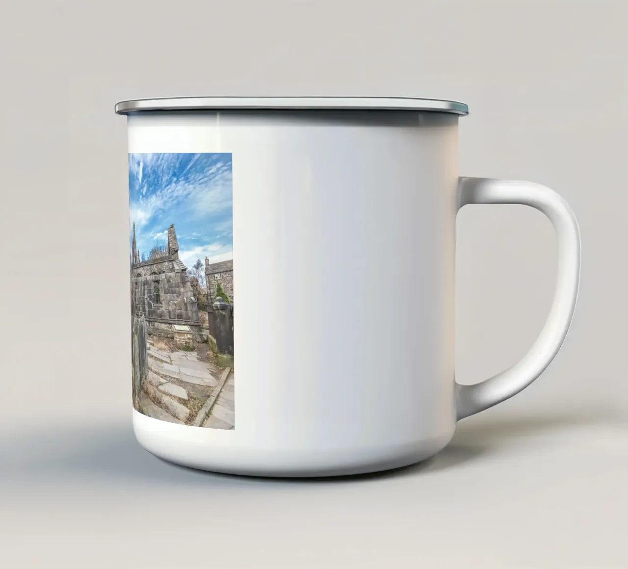 Chiesa di Heptonstall tazza in smalto da Dave Hare Photography