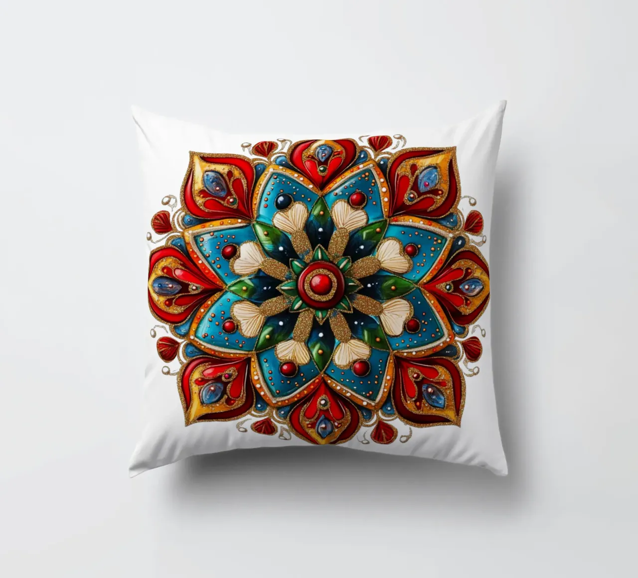 Christmas Mandala decorative cushion by Spiritual Touch