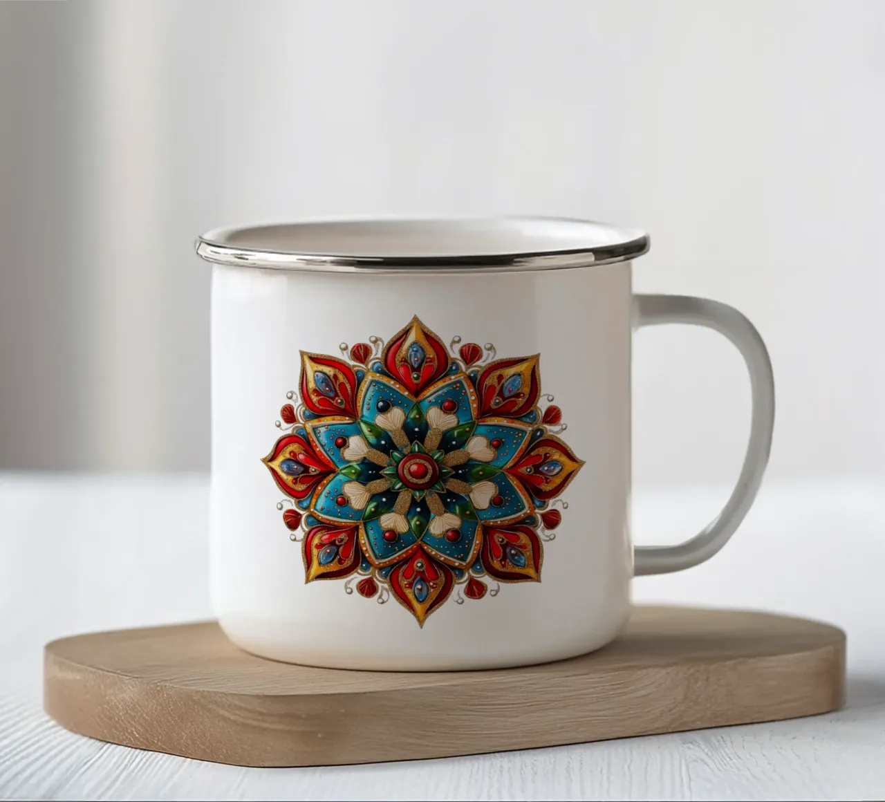 Mandala di Natale tazza in smalto da Spiritual Touch