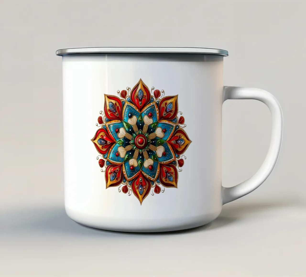 Mandala di Natale tazza in smalto da Spiritual Touch