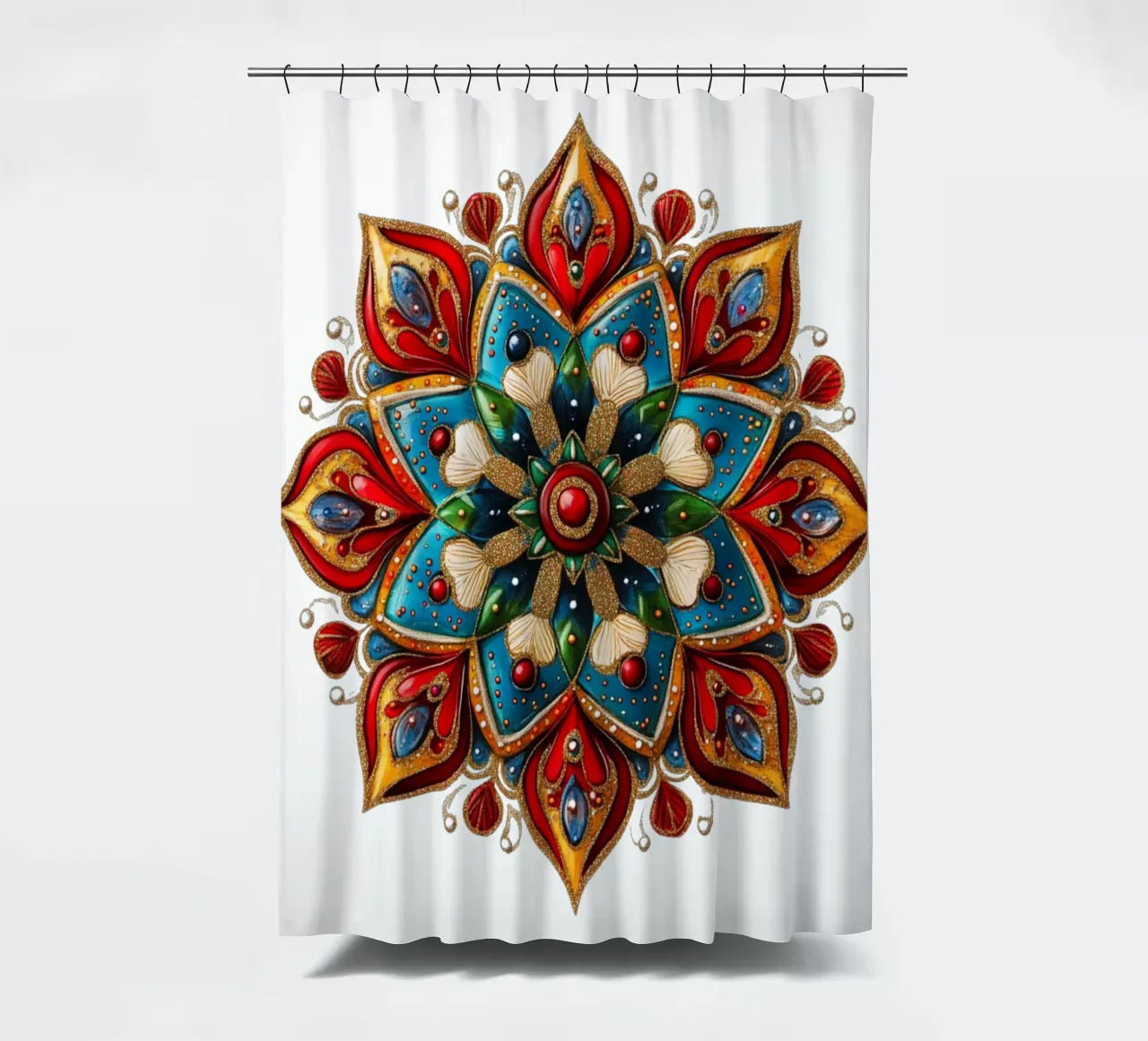 Christmas Mandala shower curtain by Spiritual Touch