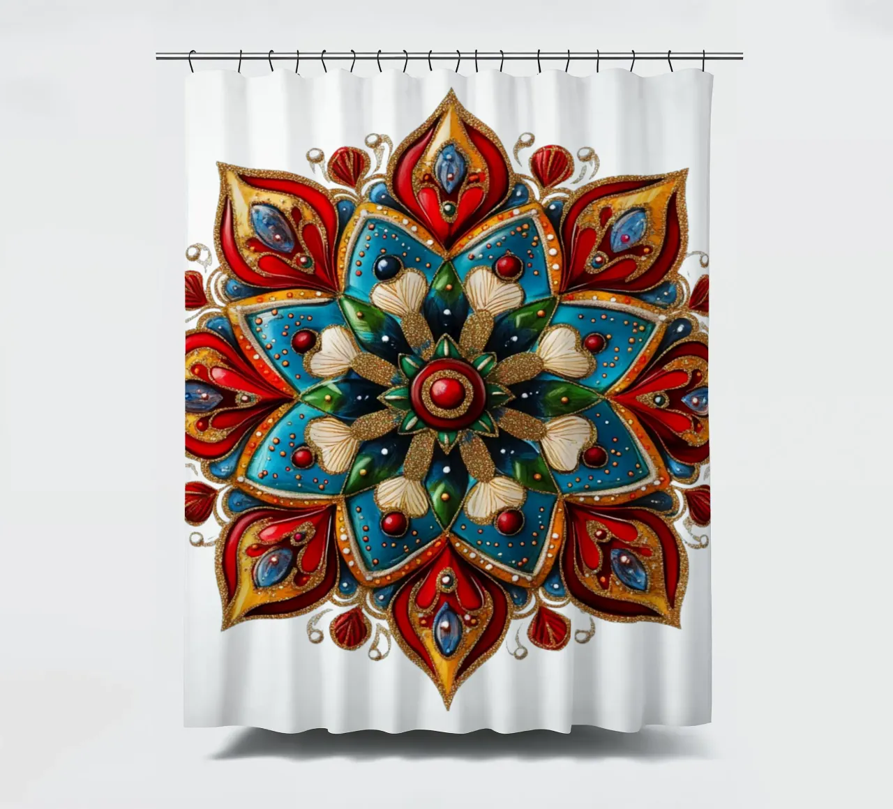 Christmas Mandala shower curtain by Spiritual Touch
