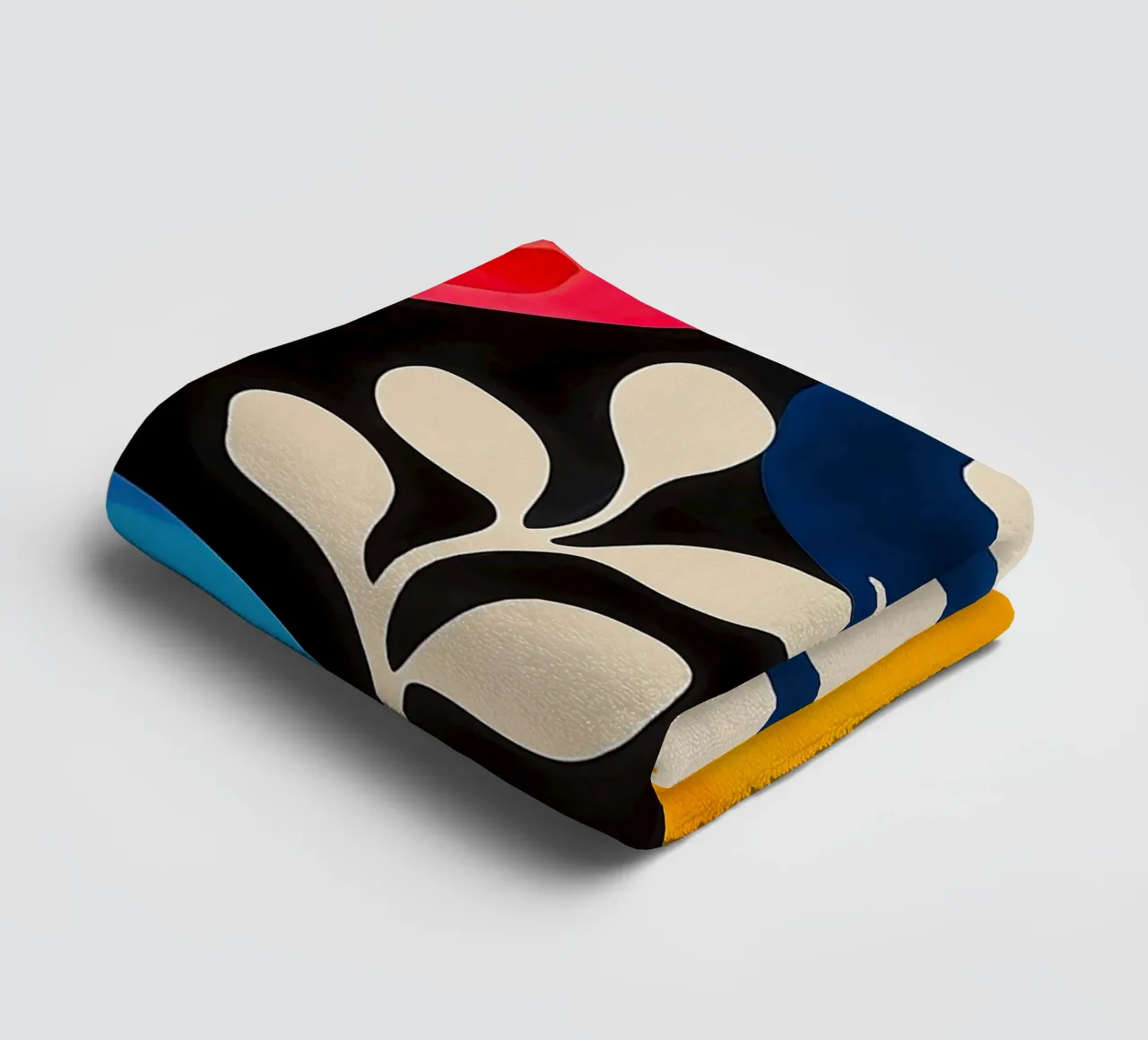 Colourful abstract botanical pattern towel by Autofocus