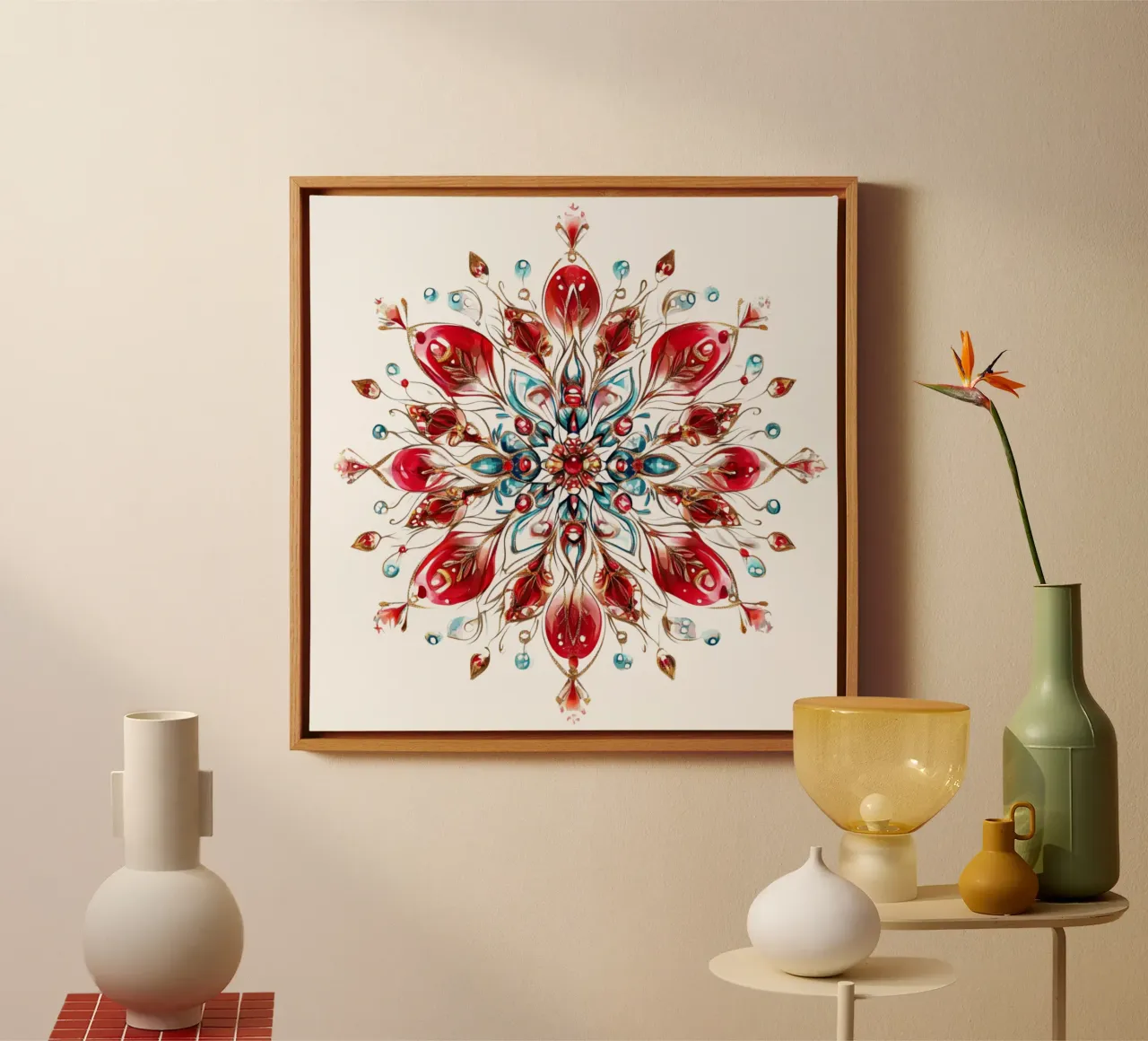Mandala di Natale tela con Cornice a cassetta da Spiritual Touch