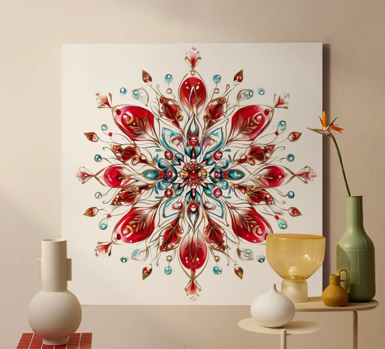 Mandala di Natale tela con Cornice a cassetta da Spiritual Touch