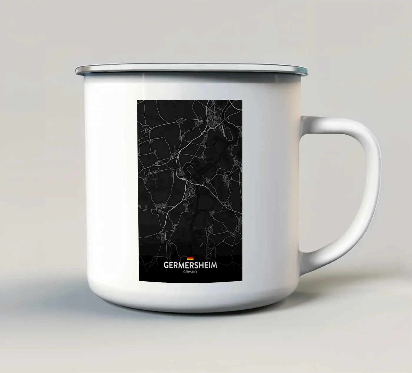 map enamel mug by Christopher Adams