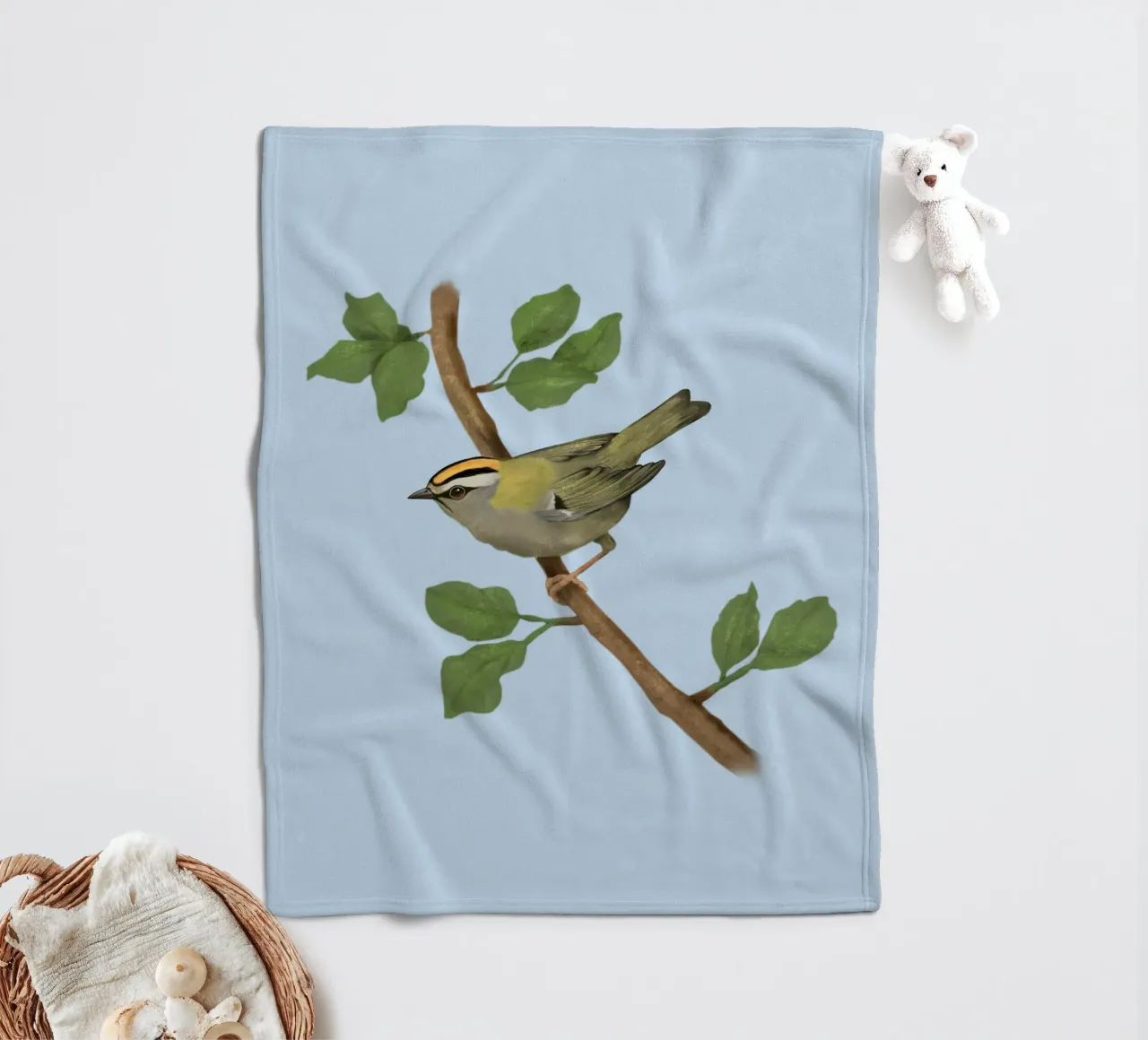 Disegno digitale di firecrest comune coperta in pile da BwiseLizzy