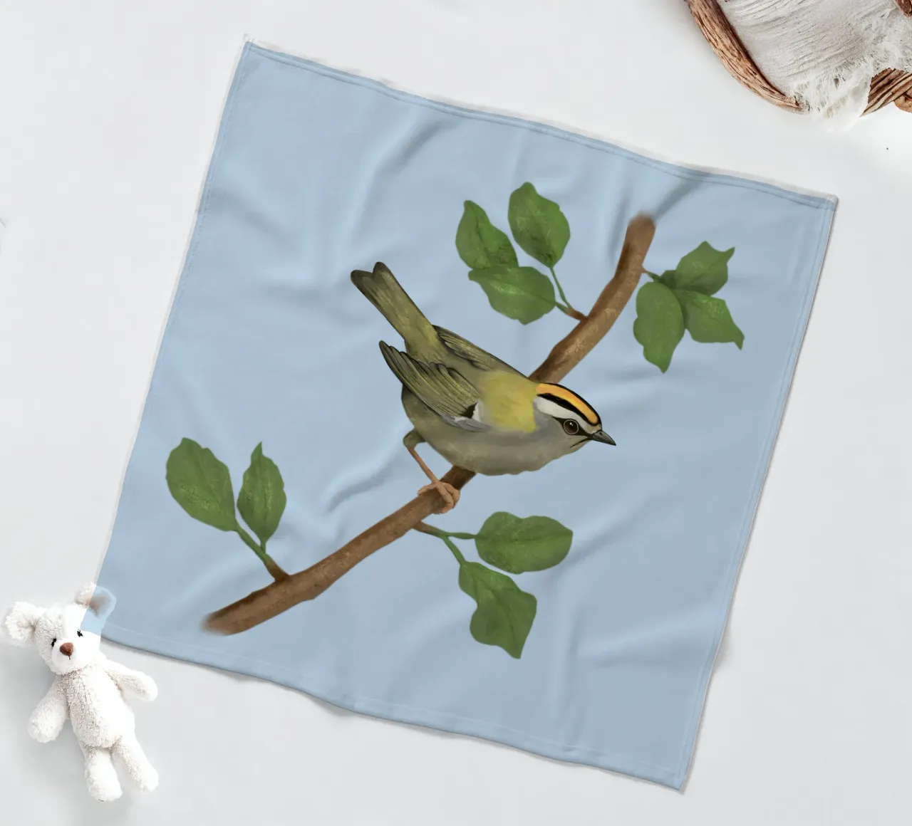 Disegno digitale di firecrest comune coperta in pile da BwiseLizzy