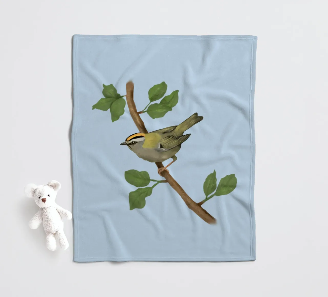 Disegno digitale di firecrest comune coperta in pile da BwiseLizzy