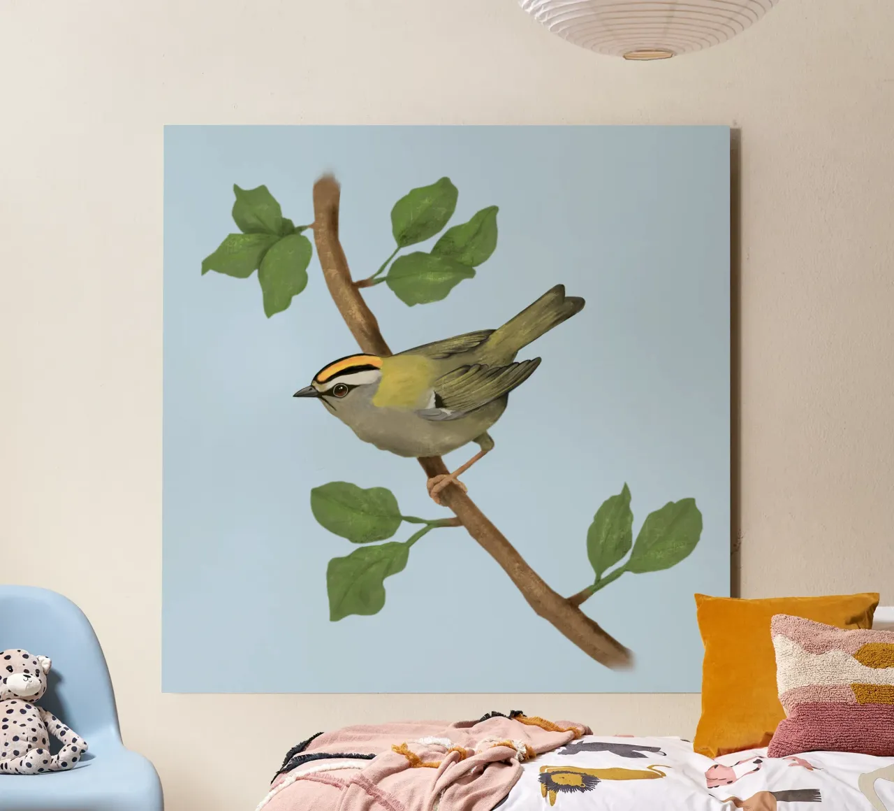 Disegno digitale di firecrest comune alluminio dibond da BwiseLizzy