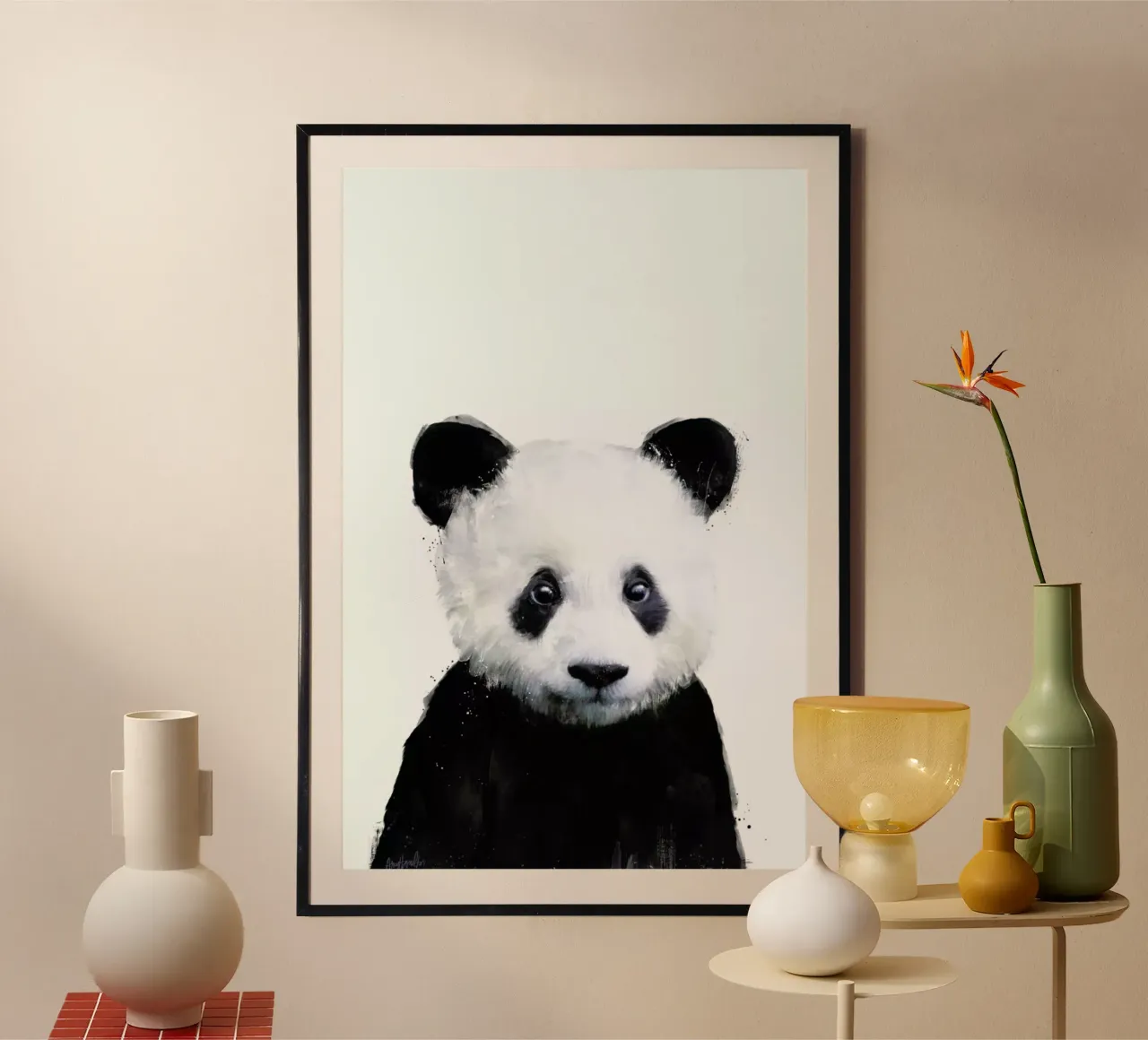 Little Panda poster con telaio in plastica da Amy Hamilton