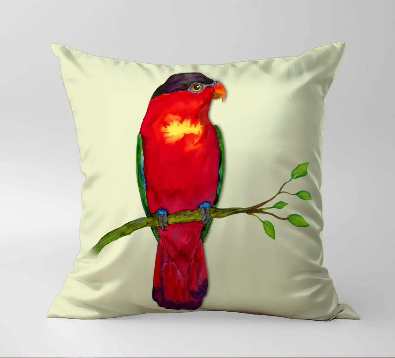 Lory dal naso viola Acquerello cuscino da BwiseLizzy
