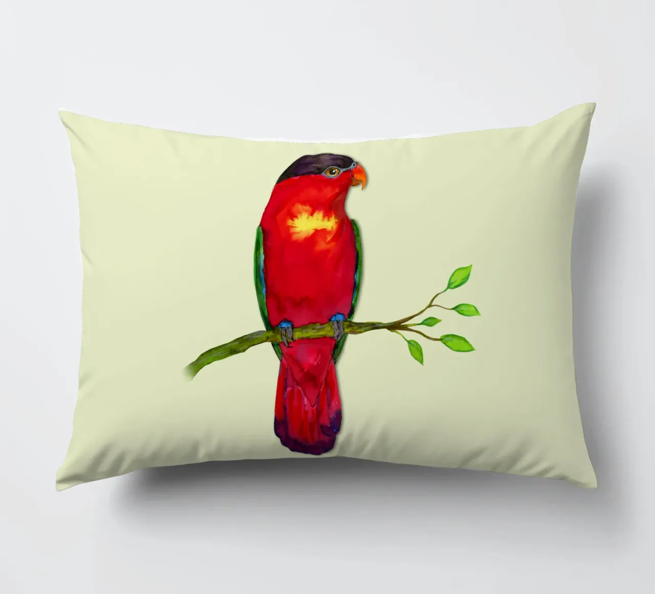 Lory dal naso viola Acquerello cuscino da BwiseLizzy