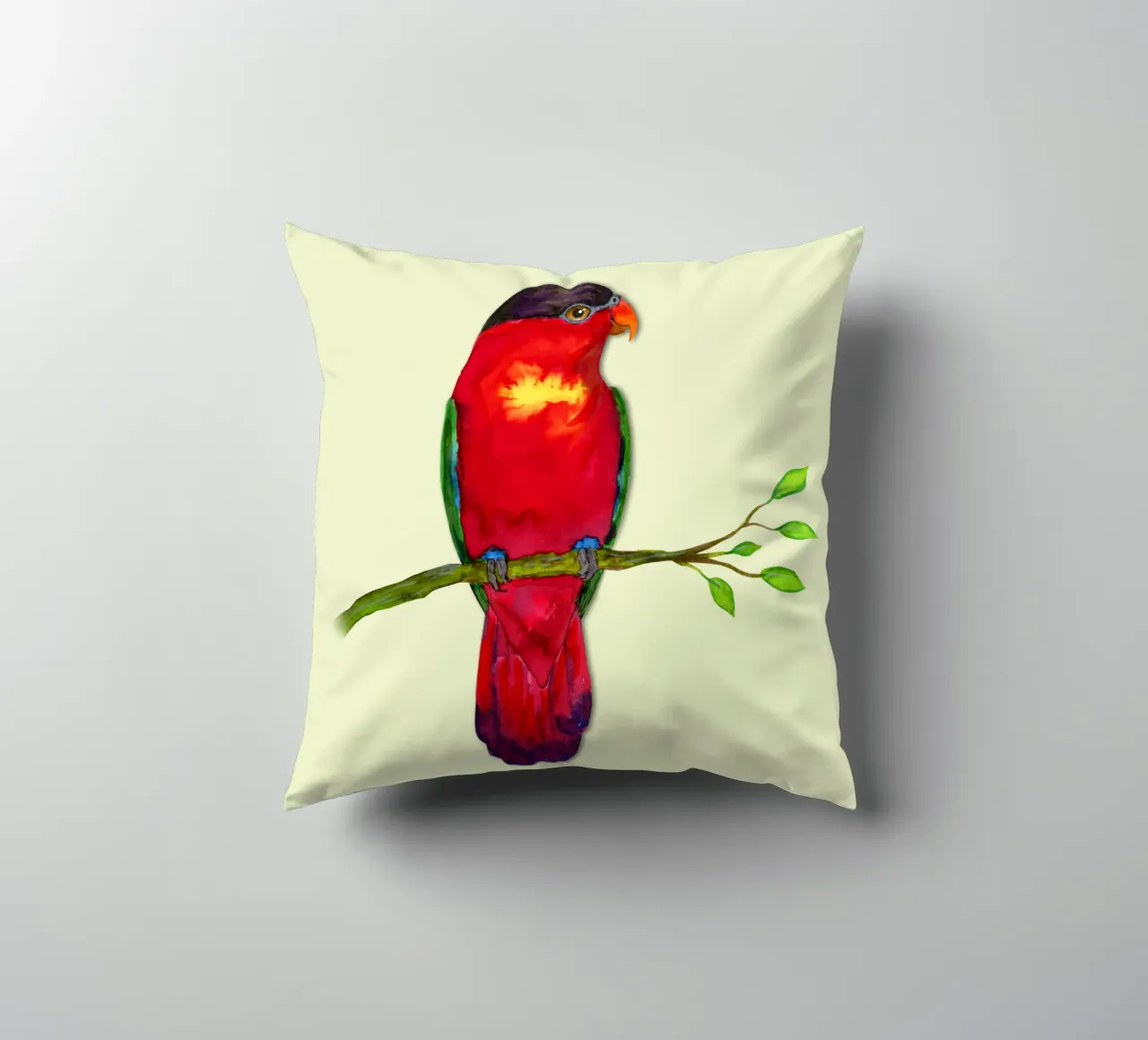 Lory dal naso viola Acquerello cuscino da BwiseLizzy