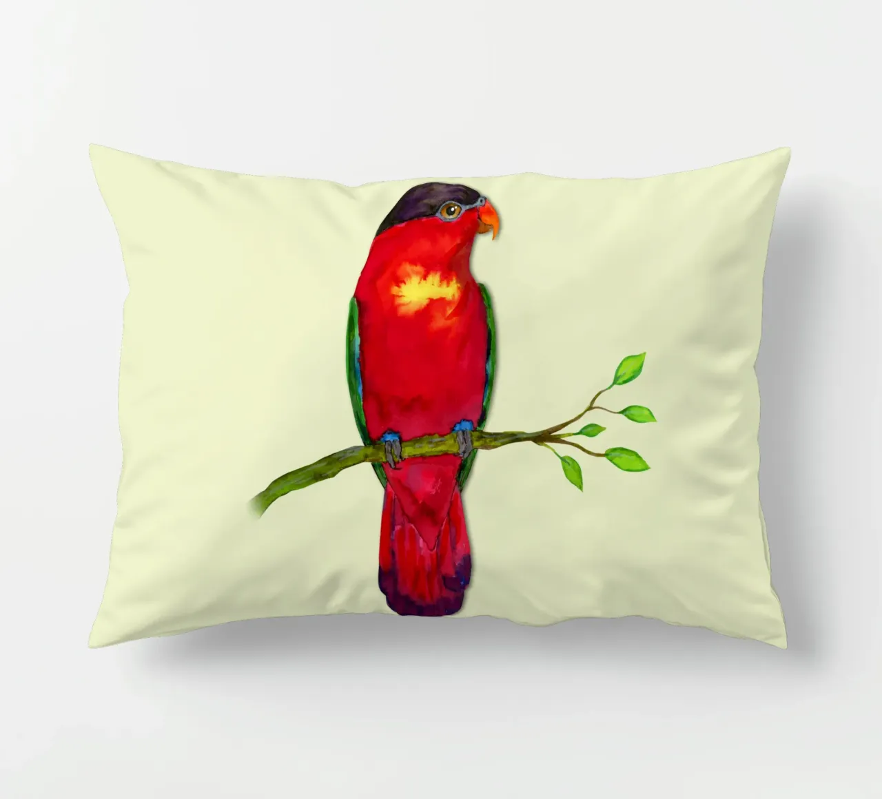 Lory dal naso viola Acquerello cuscino da BwiseLizzy