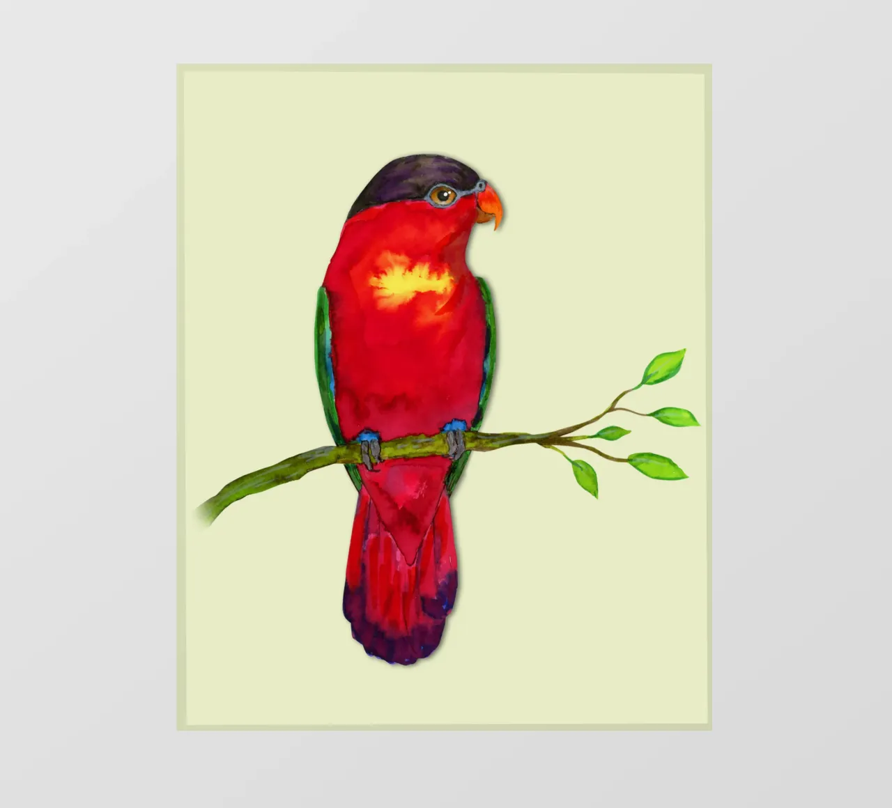Purple naped lory Watercolor pvc cover by BwiseLizzy