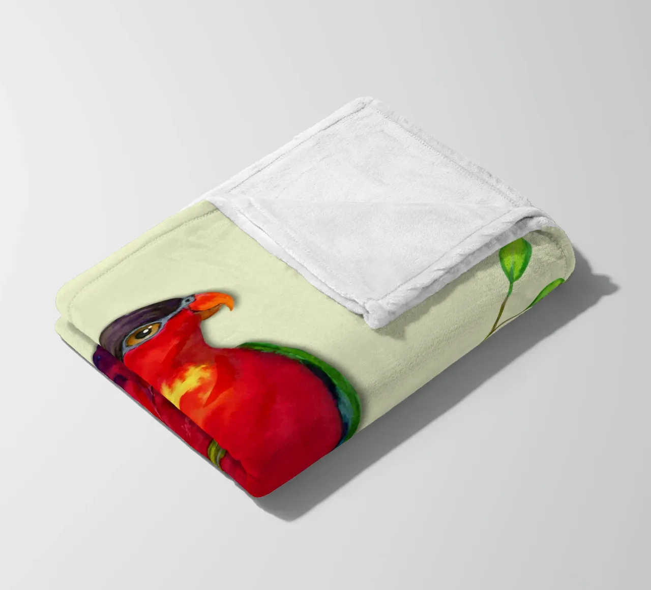 Purple naped lory Watercolor fleece blanket by BwiseLizzy