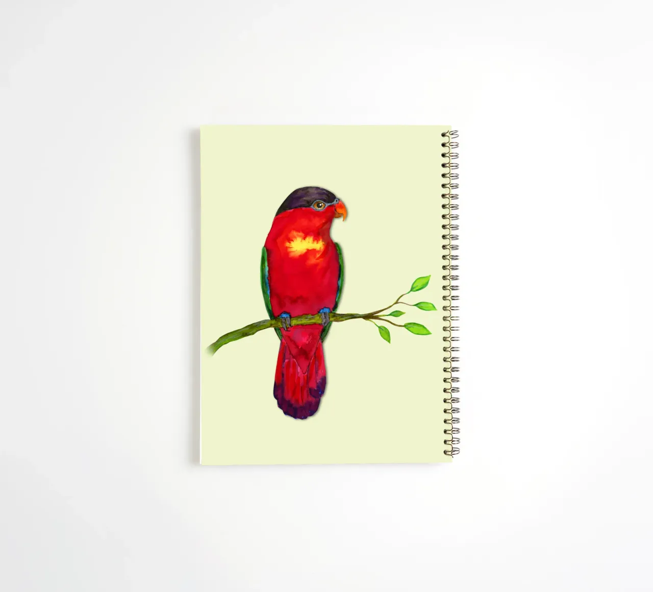 Purple naped lory Watercolor spiral notebook by BwiseLizzy