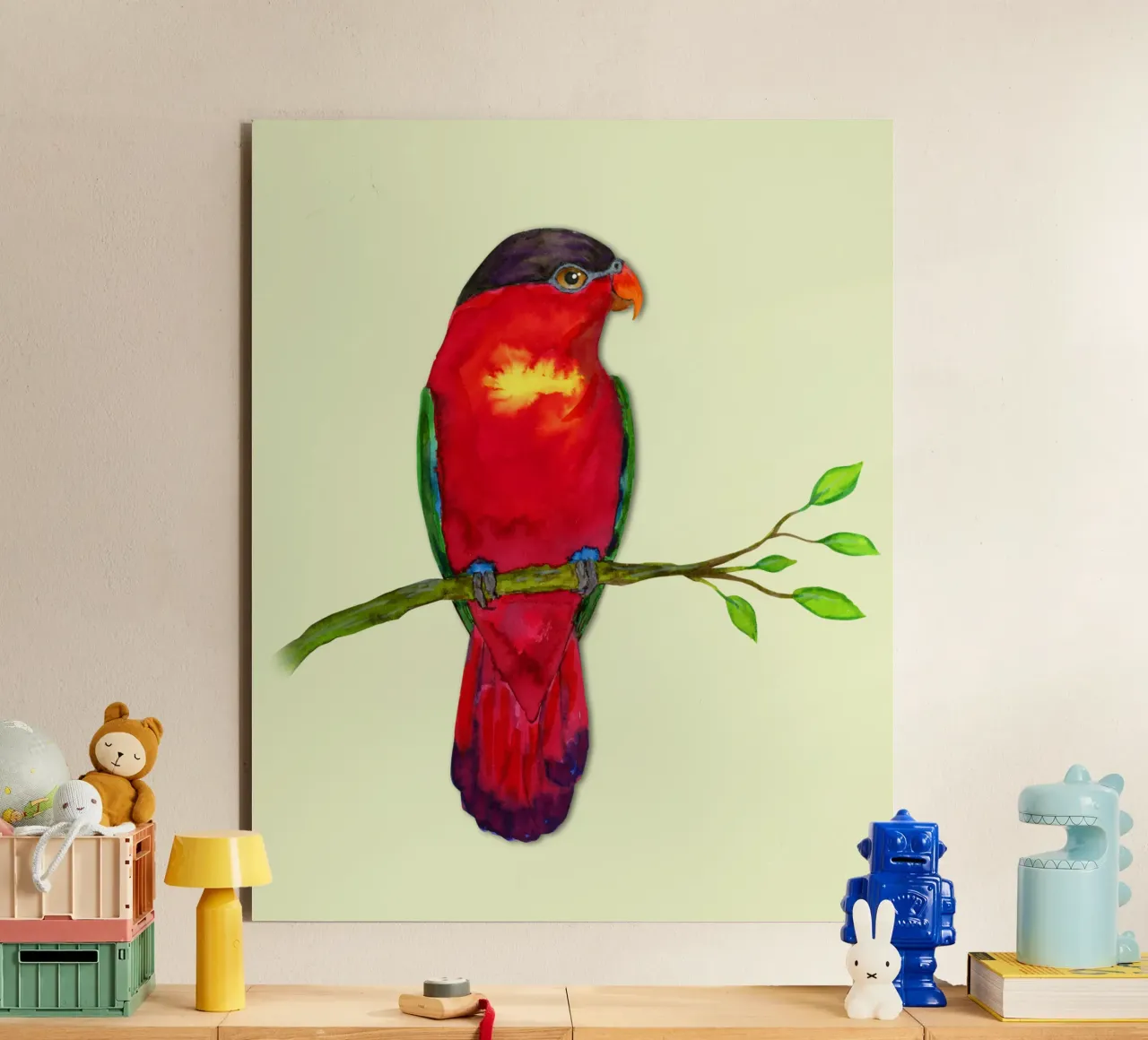Purple naped lory Watercolor forex plate by BwiseLizzy
