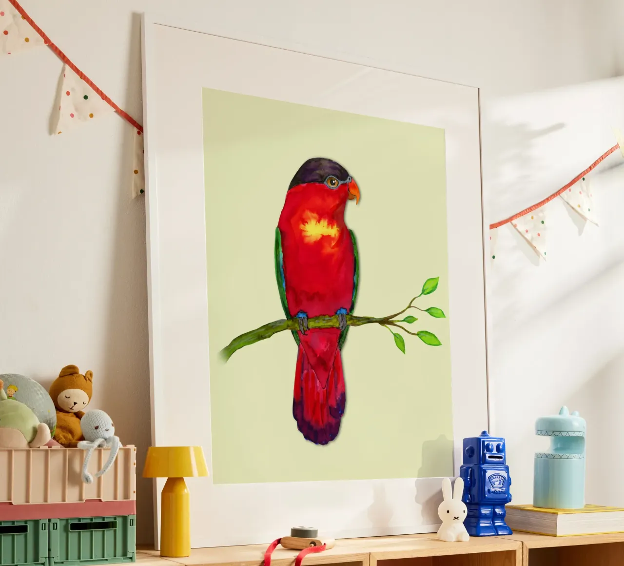 Purple naped lory Watercolor poster by BwiseLizzy