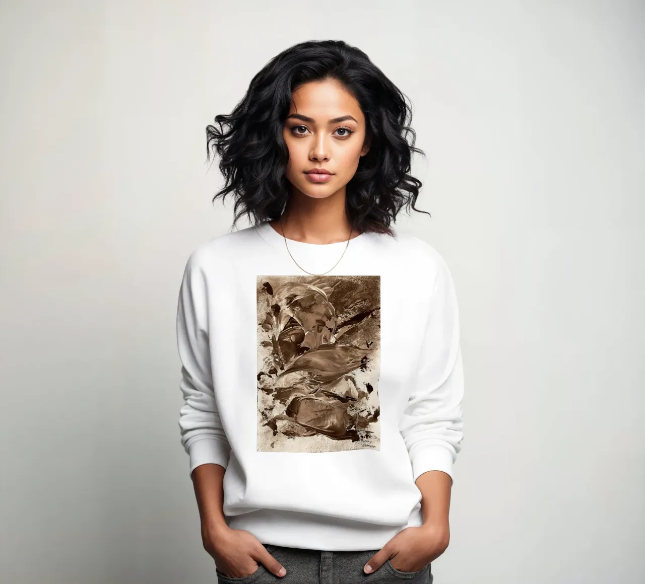 SEPIA 24 sweatshirt by Thierry Vobmann Abstract painting