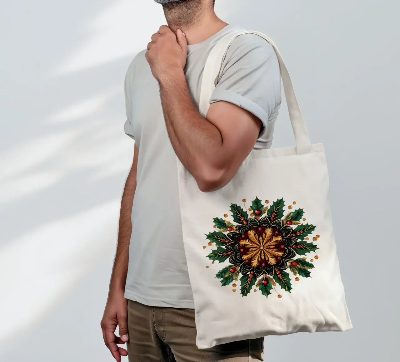 Christmas Mandala tote bag by Spiritual Touch