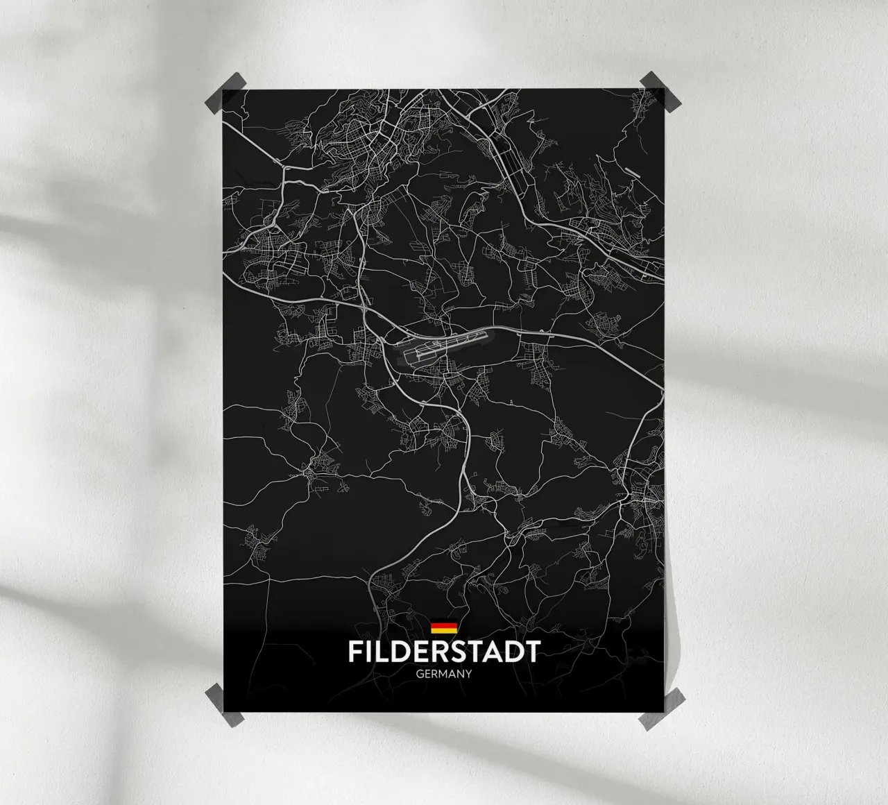 Filderstadt DE poster con telaio in alluminio da Christopher Adams