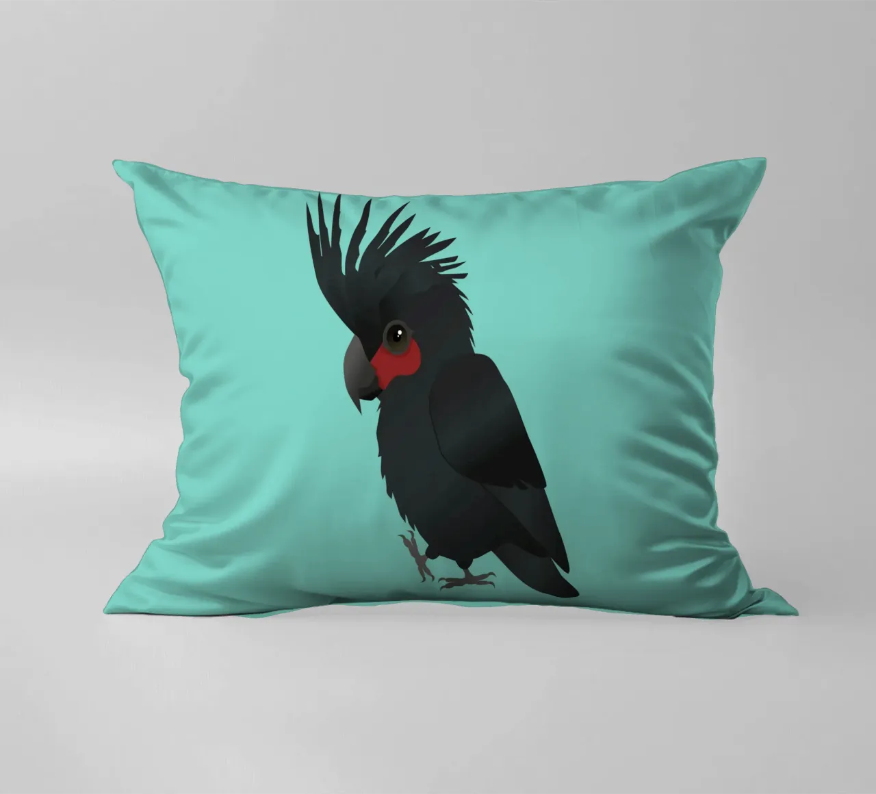 Palm cockatoo vector illustration decorative cushion by BwiseLizzy