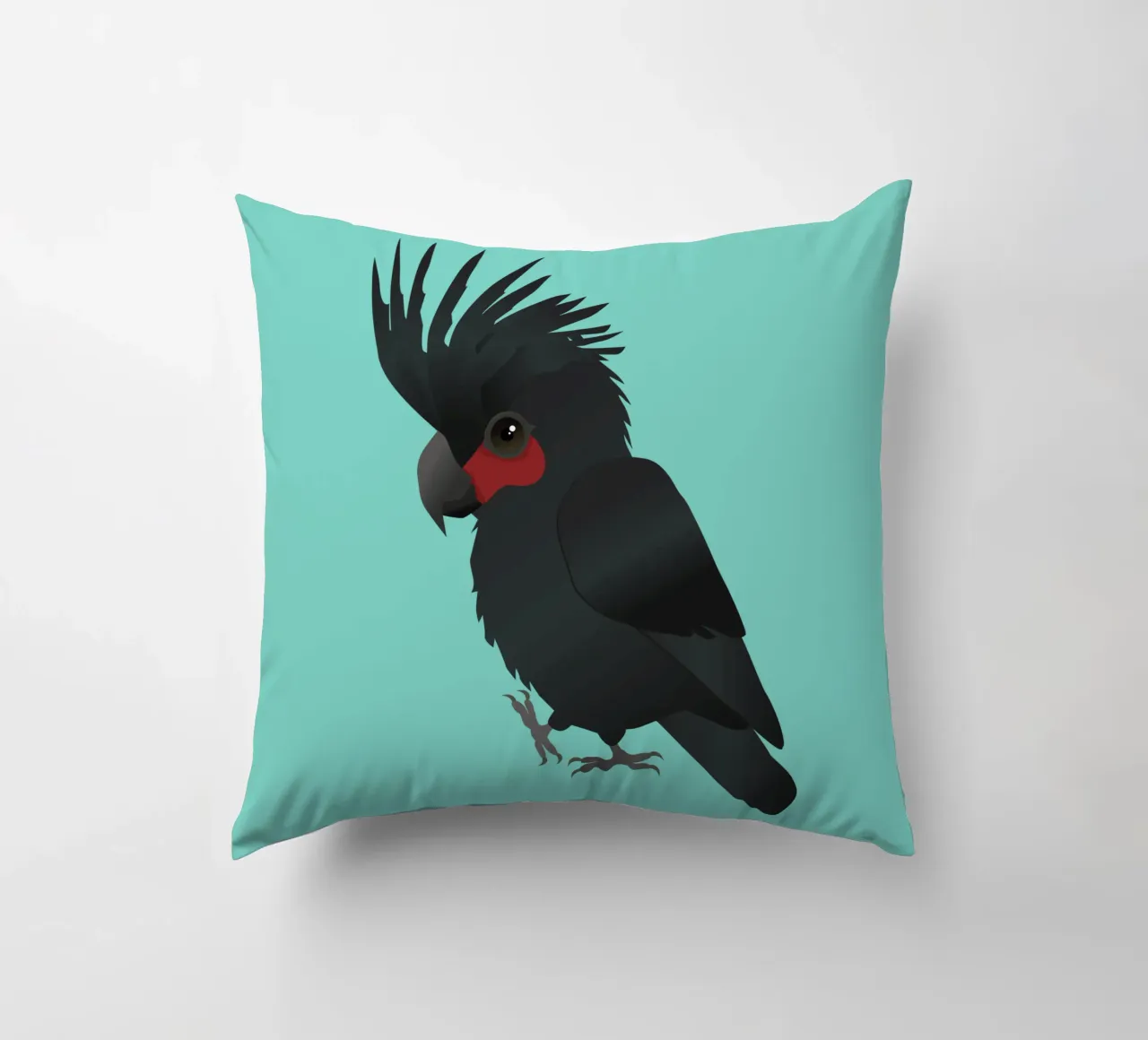 Palm cockatoo vector illustration decorative cushion by BwiseLizzy
