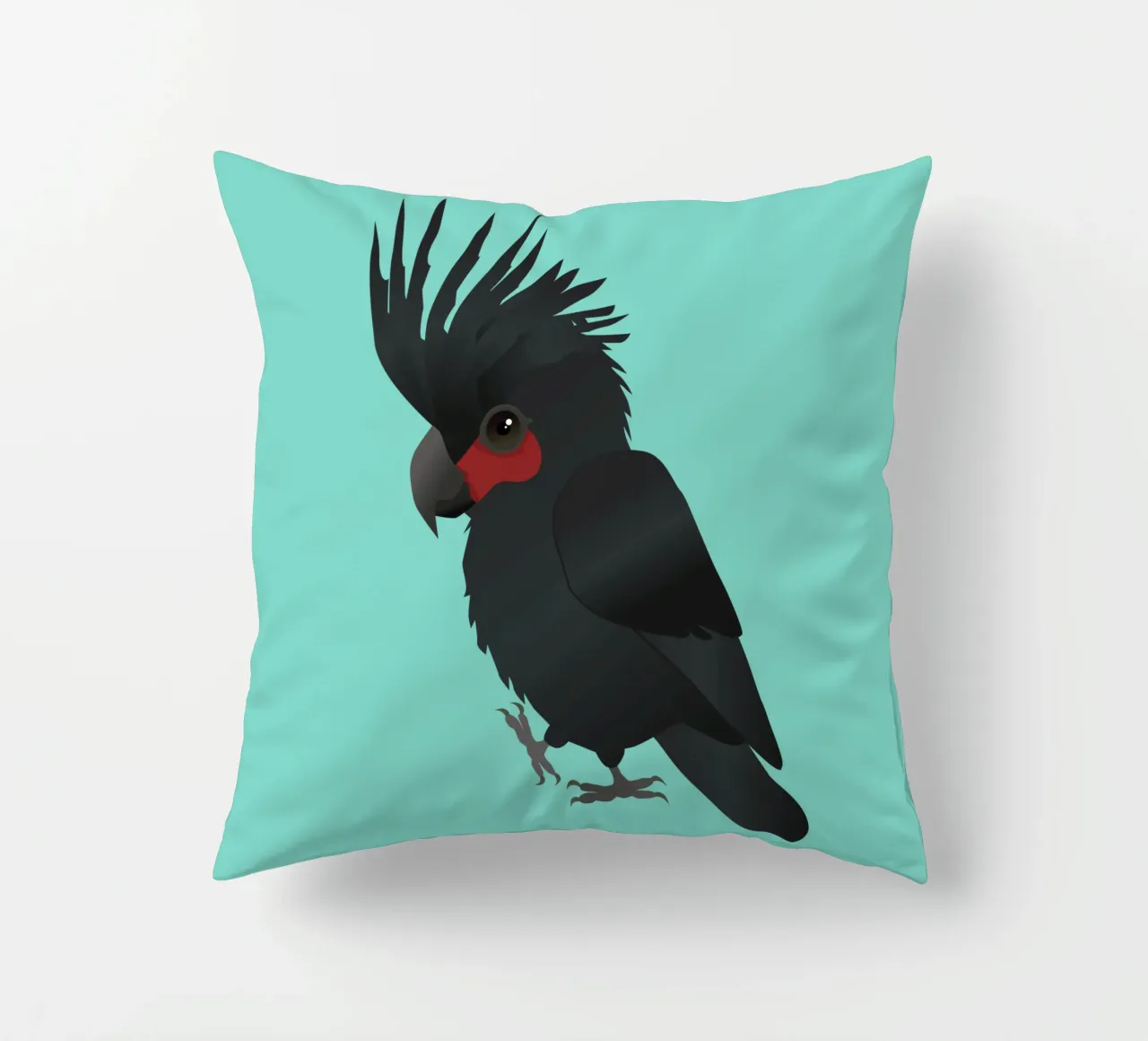 Palm cockatoo vector illustration decorative cushion by BwiseLizzy
