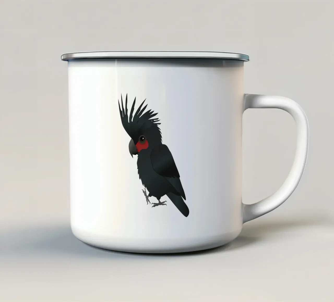 Illustrazione vettoriale del cacatua delle palme tazza in smalto da BwiseLizzy