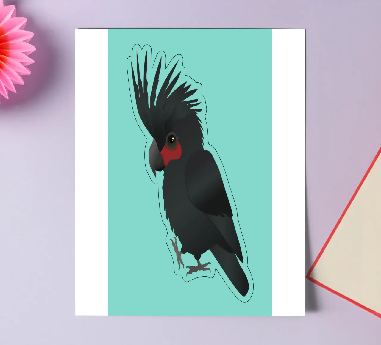 Palm cockatoo vector illustration sticker sheet by BwiseLizzy