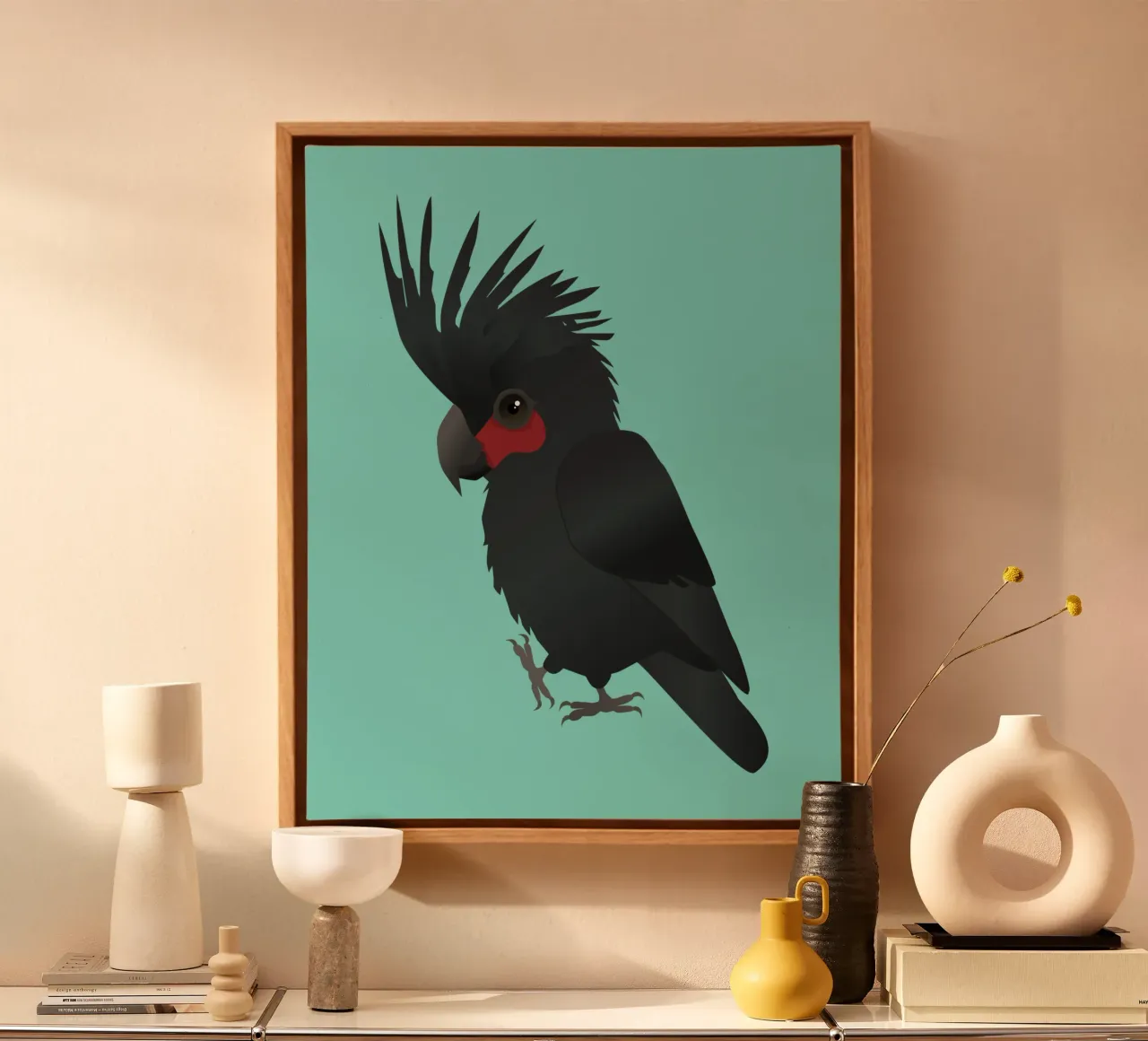 Palm kaketoe vector illustratie canvas met Baklijst van BwiseLizzy
