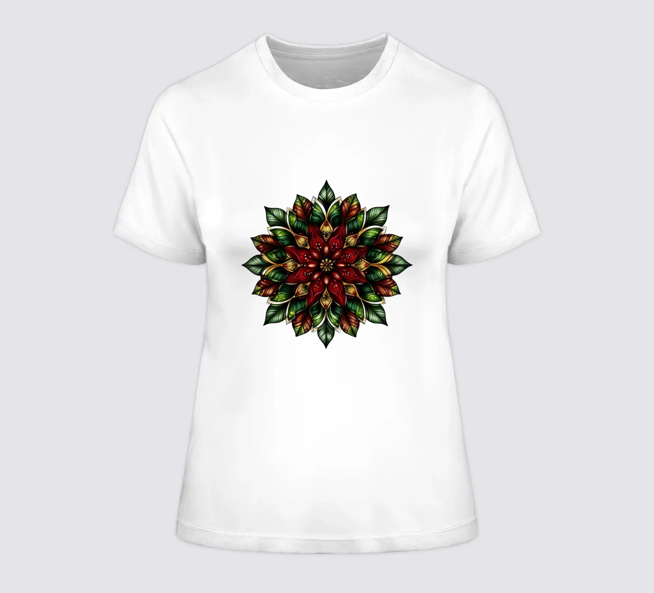 Christmas Mandala women's fitted t-shirt by Spiritual Touch