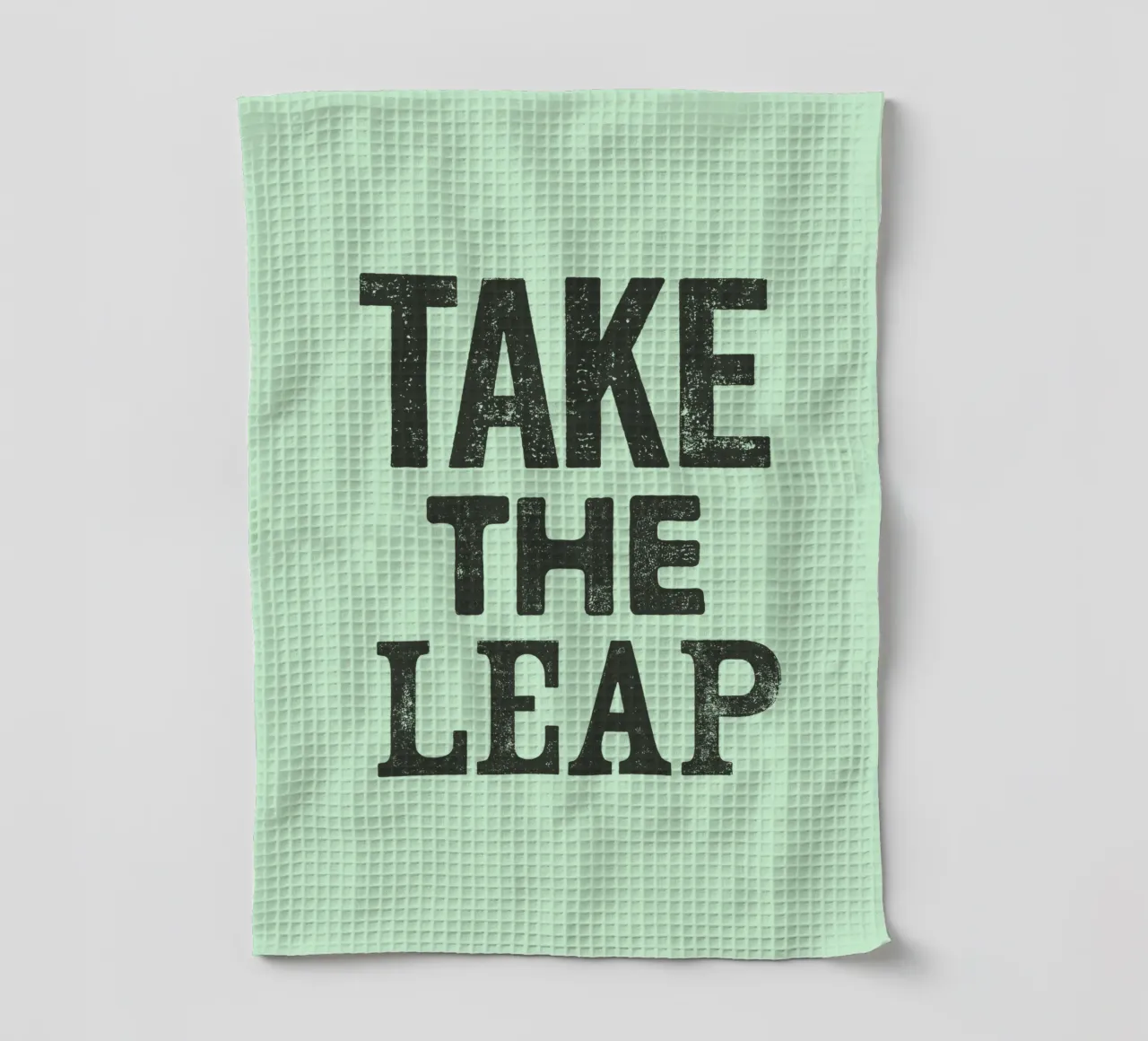 Take the Leap Letterpress Typography Print en vert torchon de THE MOTIVATED TYPE