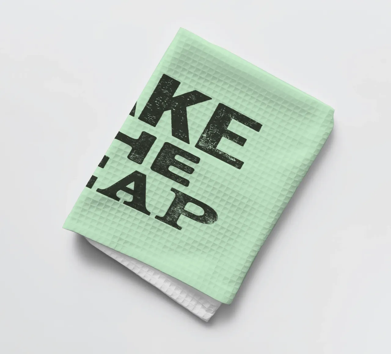 Take the Leap Letterpress Typography Print en vert torchon de THE MOTIVATED TYPE