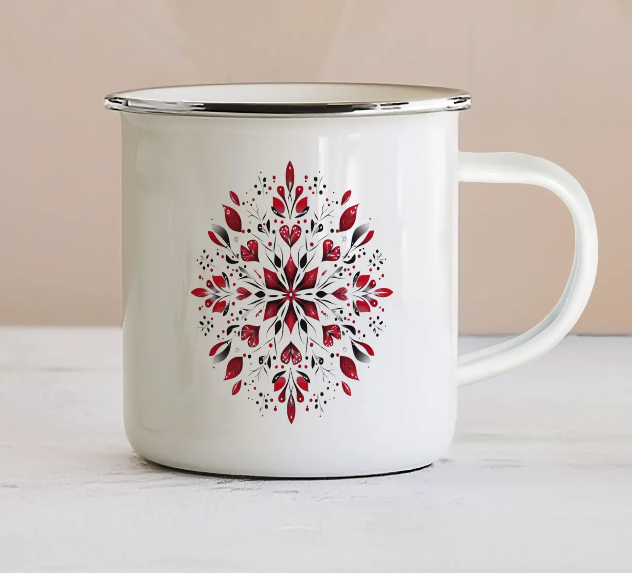 Mandala di Natale tazza in smalto da Spiritual Touch